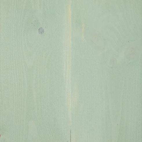 Rubio Monocoat Durogrit Salt Lake Green applied to pine wood.